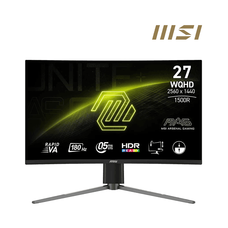 MSI MAG 27CQ6PF Monitor | 27" Curved WQHD | 180Hz Radpid VA 